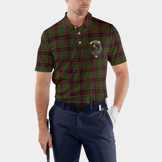 Clan Buchan Tartan Golf Men Polo Shirt Crest And Plaid Basic Style