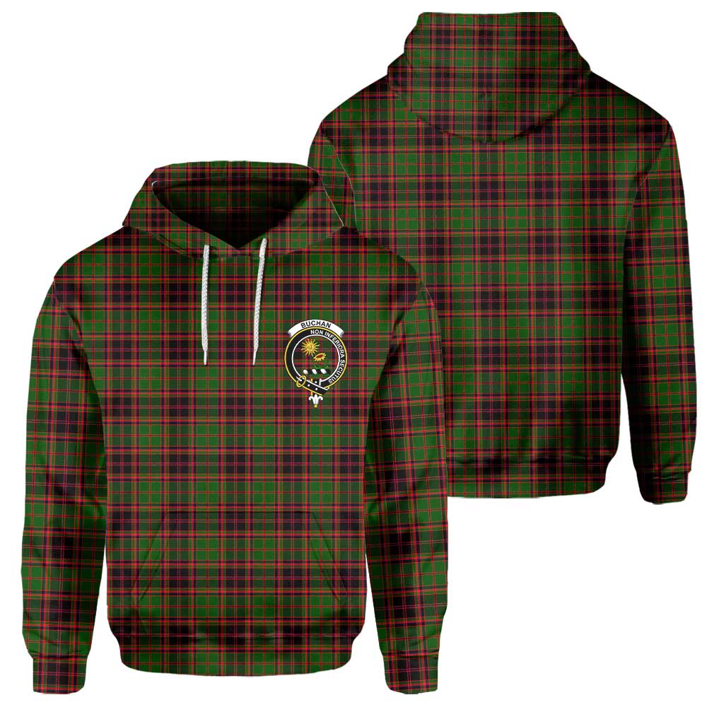 Clan Buchan Tartan Men Hoodie Crest And Plaid Basic Style