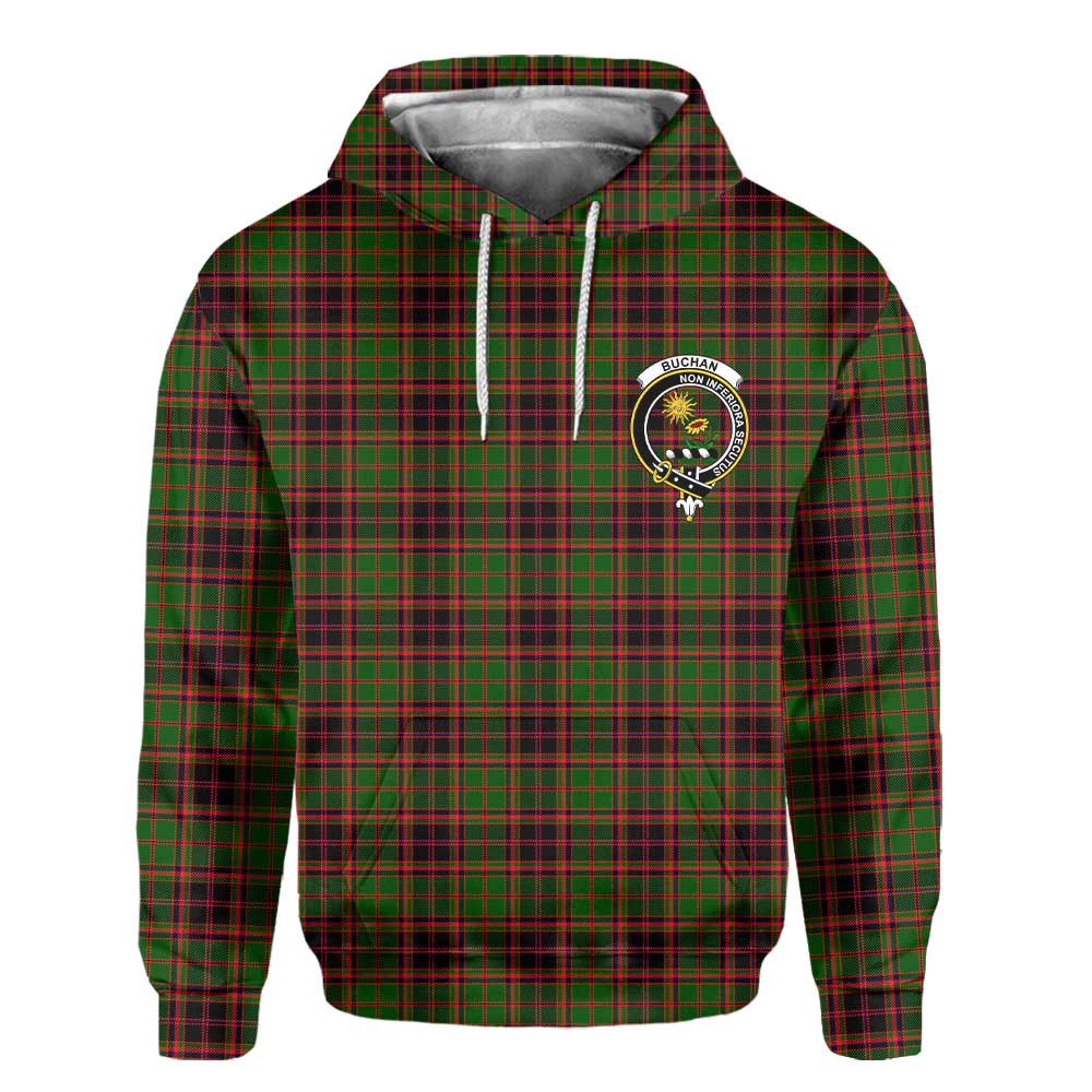 Clan Buchan Tartan Men Hoodie Crest And Plaid Basic Style