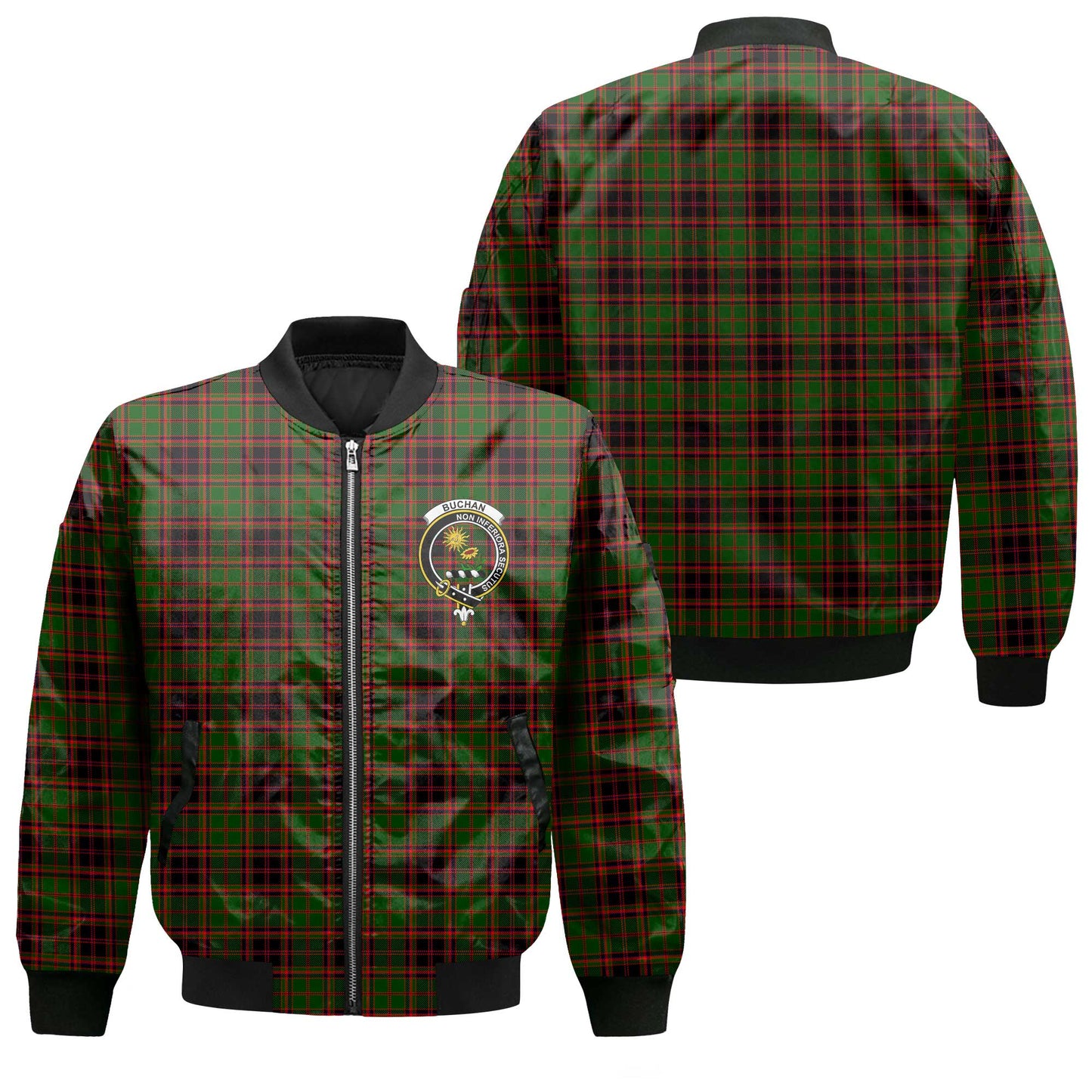 Clan Buchan Tartan Women Bomber Jacket Crest And Plaid Basic Style