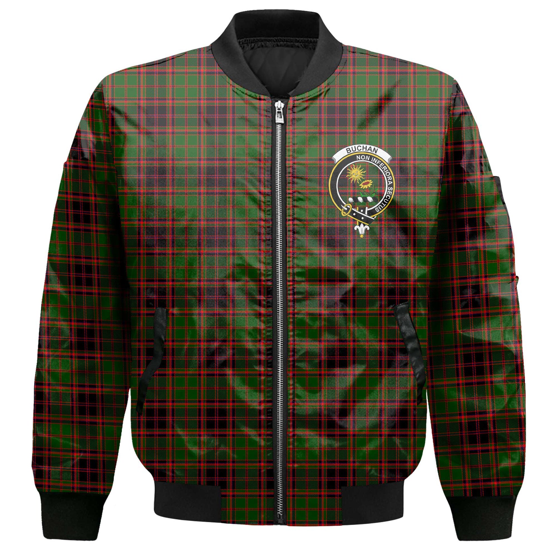 Clan Buchan Tartan Women Bomber Jacket Crest And Plaid Basic Style