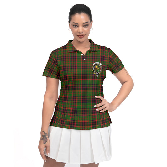 Clan Buchan Tartan Women Polo Shirt Crest And Plaid Basic Style