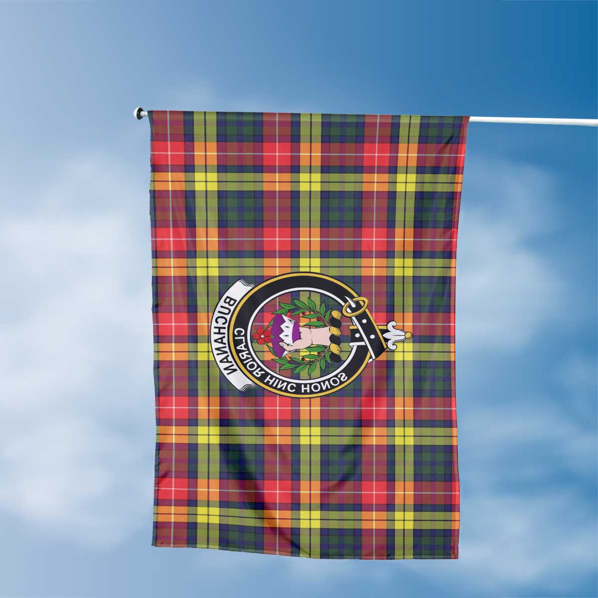 Clan Buchanan Tartan Flag Crest And Plaid Basic Style