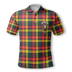 Clan Buchanan Tartan Golf Men Polo Shirt Crest And Plaid Basic Style