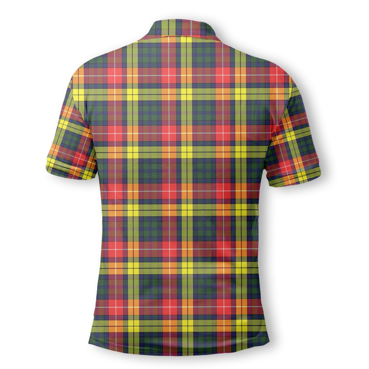 Clan Buchanan Tartan Golf Men Polo Shirt Crest And Plaid Basic Style