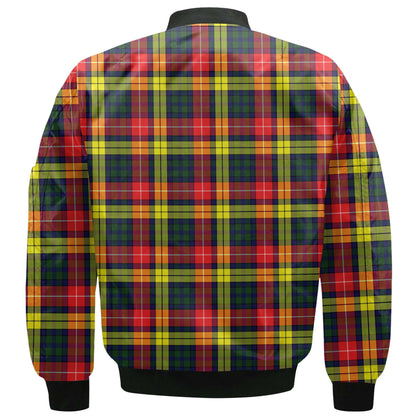 Clan Buchanan Tartan Men Bomber Jacket Crest And Plaid Basic Style