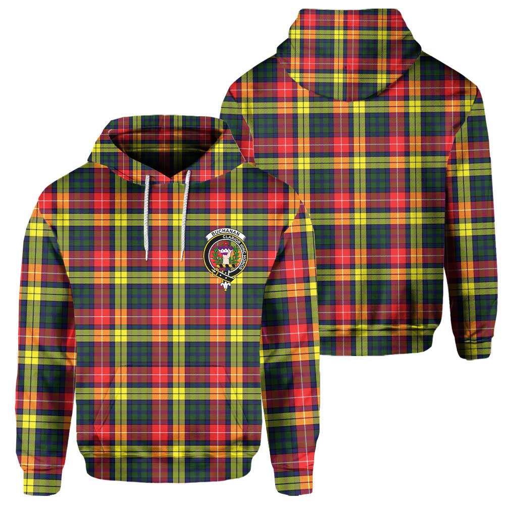 Clan Buchanan Tartan Men Hoodie Crest And Plaid Basic Style