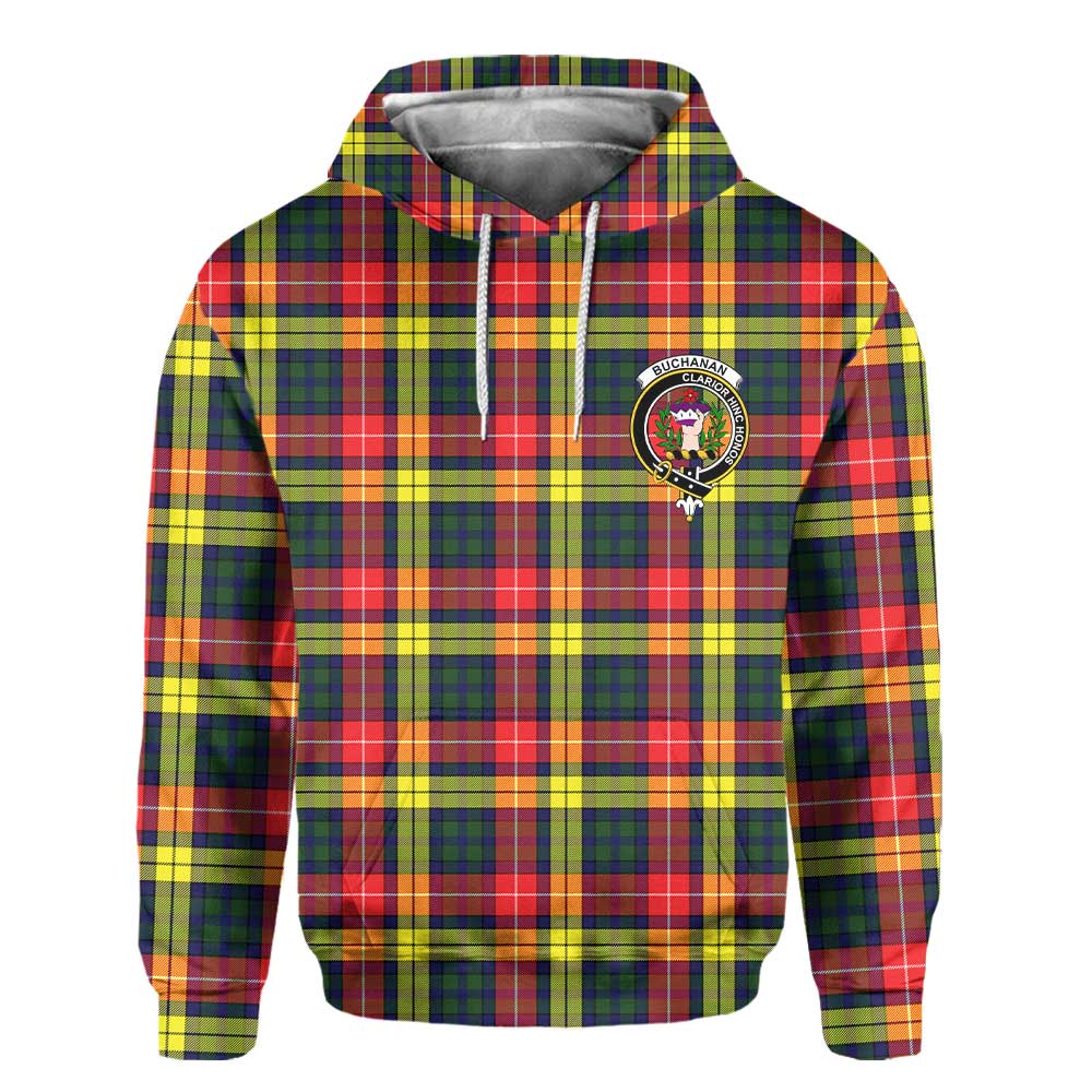 Clan Buchanan Tartan Men Hoodie Crest And Plaid Basic Style