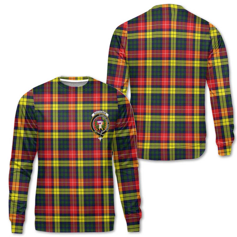 Clan Buchanan Tartan Men Sweatshirt Crest And Plaid Basic Style