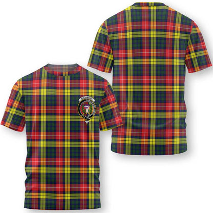 Clan Buchanan Tartan Men T Shirt Crest And Plaid Basic Style