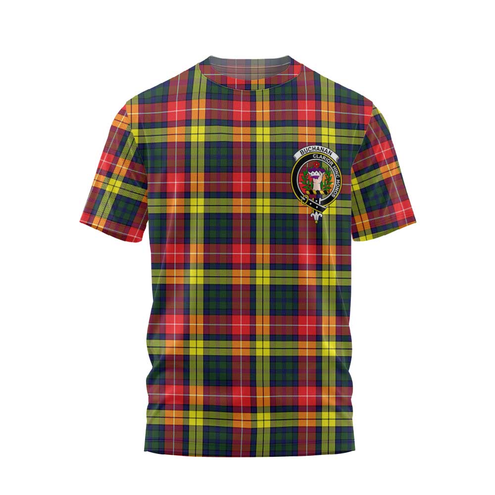 Clan Buchanan Tartan Men T Shirt Crest And Plaid Basic Style