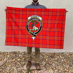 Clan Burnett Tartan Flag Crest And Plaid Basic Style