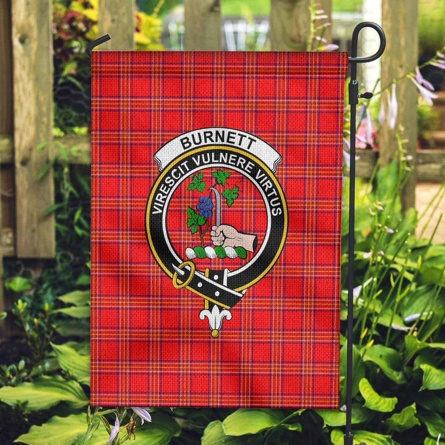 Clan Burnett Tartan Garden Flag Crest And Plaid Basic Style