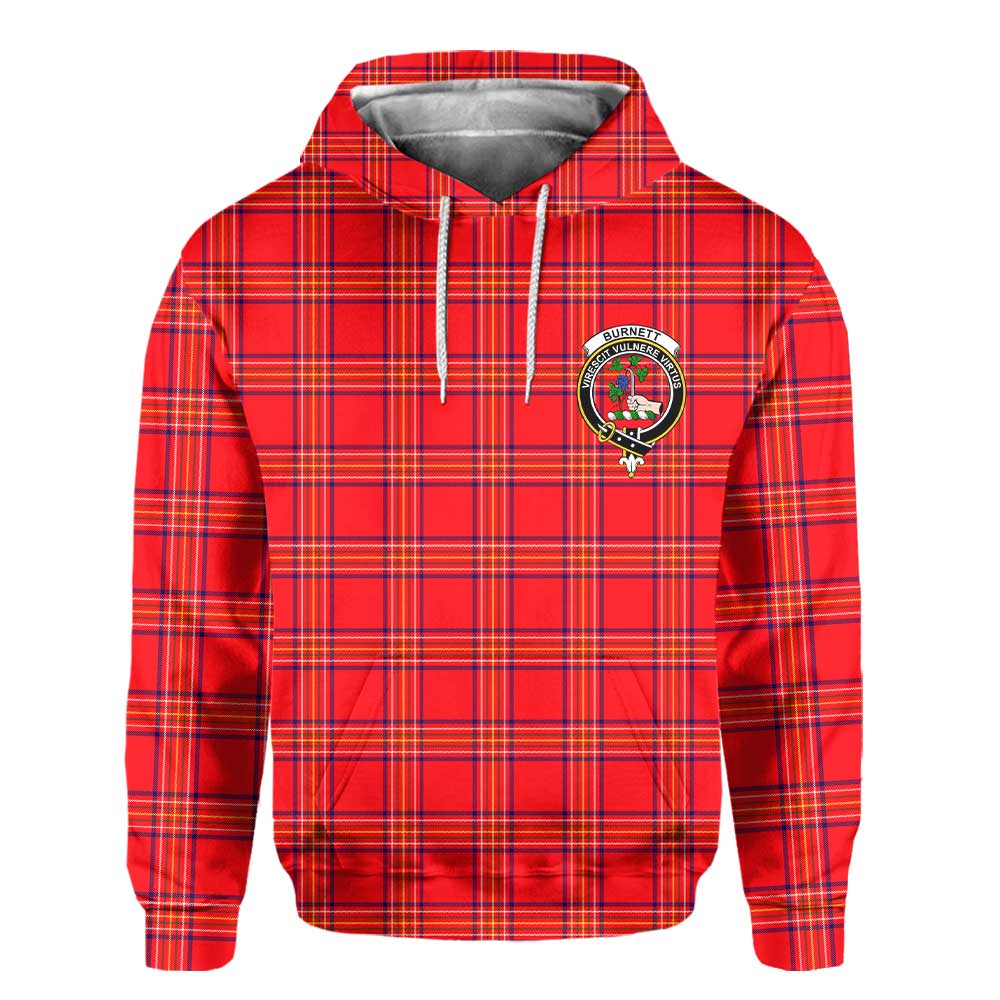 Clan Burnett Tartan Men Hoodie Crest And Plaid Basic Style