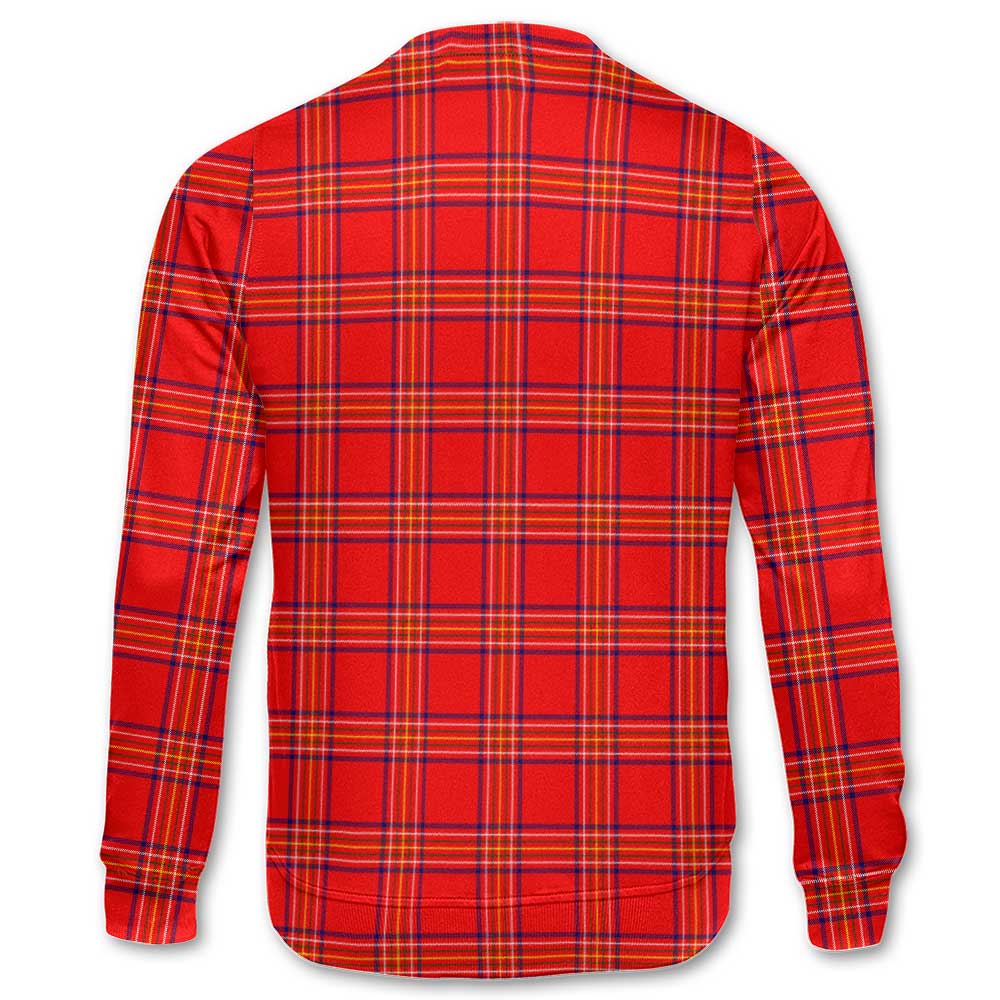 Clan Burnett Tartan Men Sweatshirt Crest And Plaid Basic Style