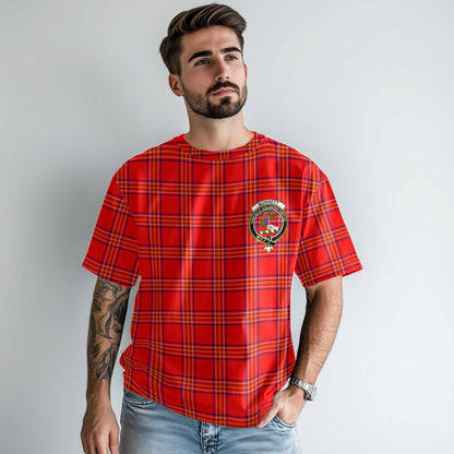 Clan Burnett Tartan Men T Shirt Crest And Plaid Basic Style