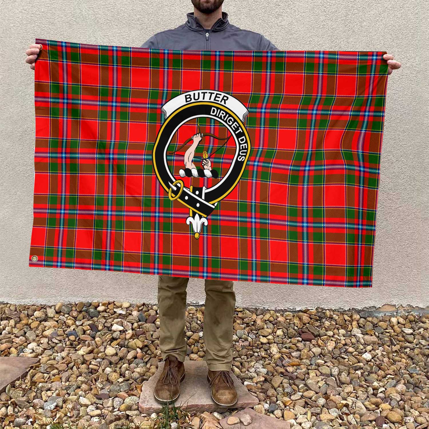 Clan Butter Tartan Flag Crest And Plaid Basic Style