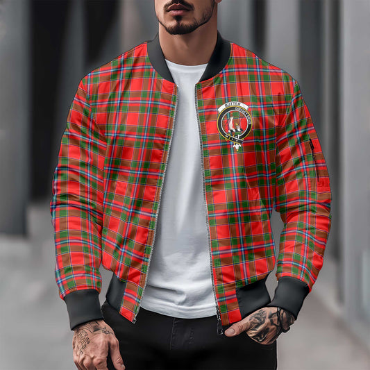 Clan Butter Tartan Men Bomber Jacket Crest And Plaid Basic Style