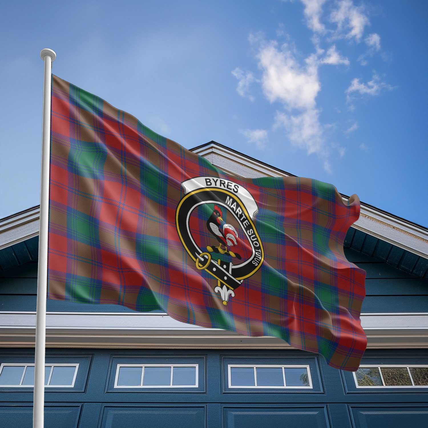 Clan Byres Tartan Flag Crest And Plaid Basic Style