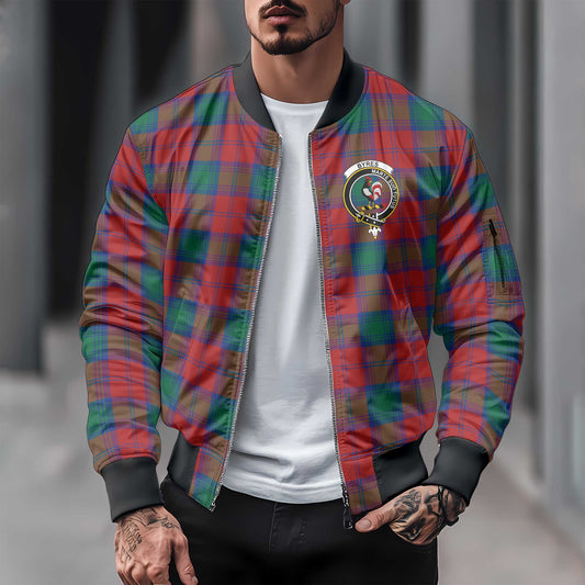 Clan Byres Tartan Men Bomber Jacket Crest And Plaid Basic Style