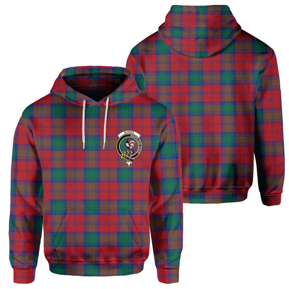 Clan Byres Tartan Men Hoodie Crest And Plaid Basic Style