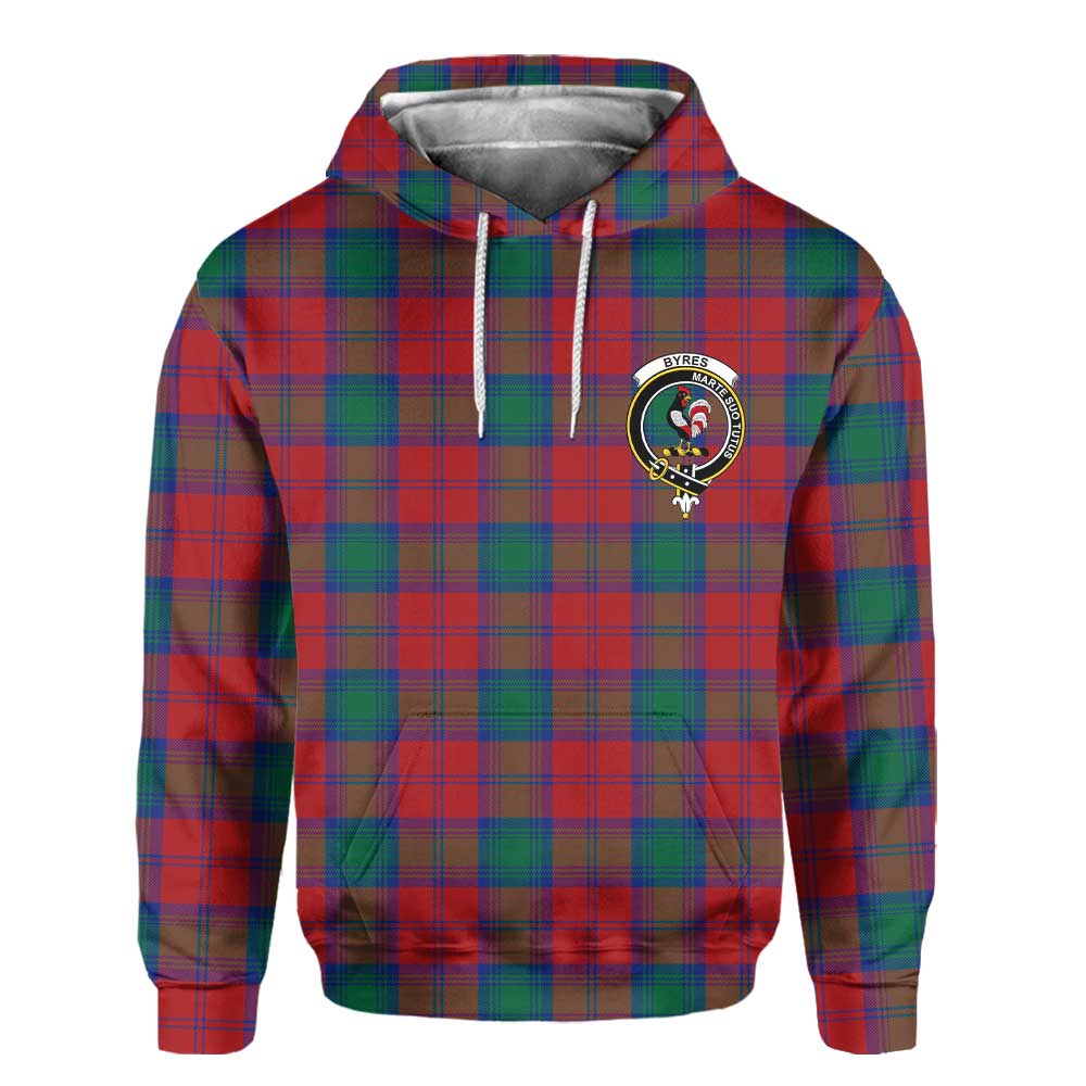 Clan Byres Tartan Men Hoodie Crest And Plaid Basic Style