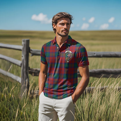 Clan Byres Tartan Men Polo Shirt Crest And Plaid Basic Style