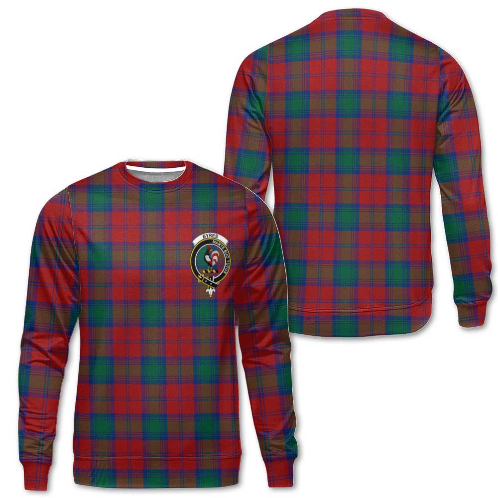 Clan Byres Tartan Men Sweatshirt Crest And Plaid Basic Style