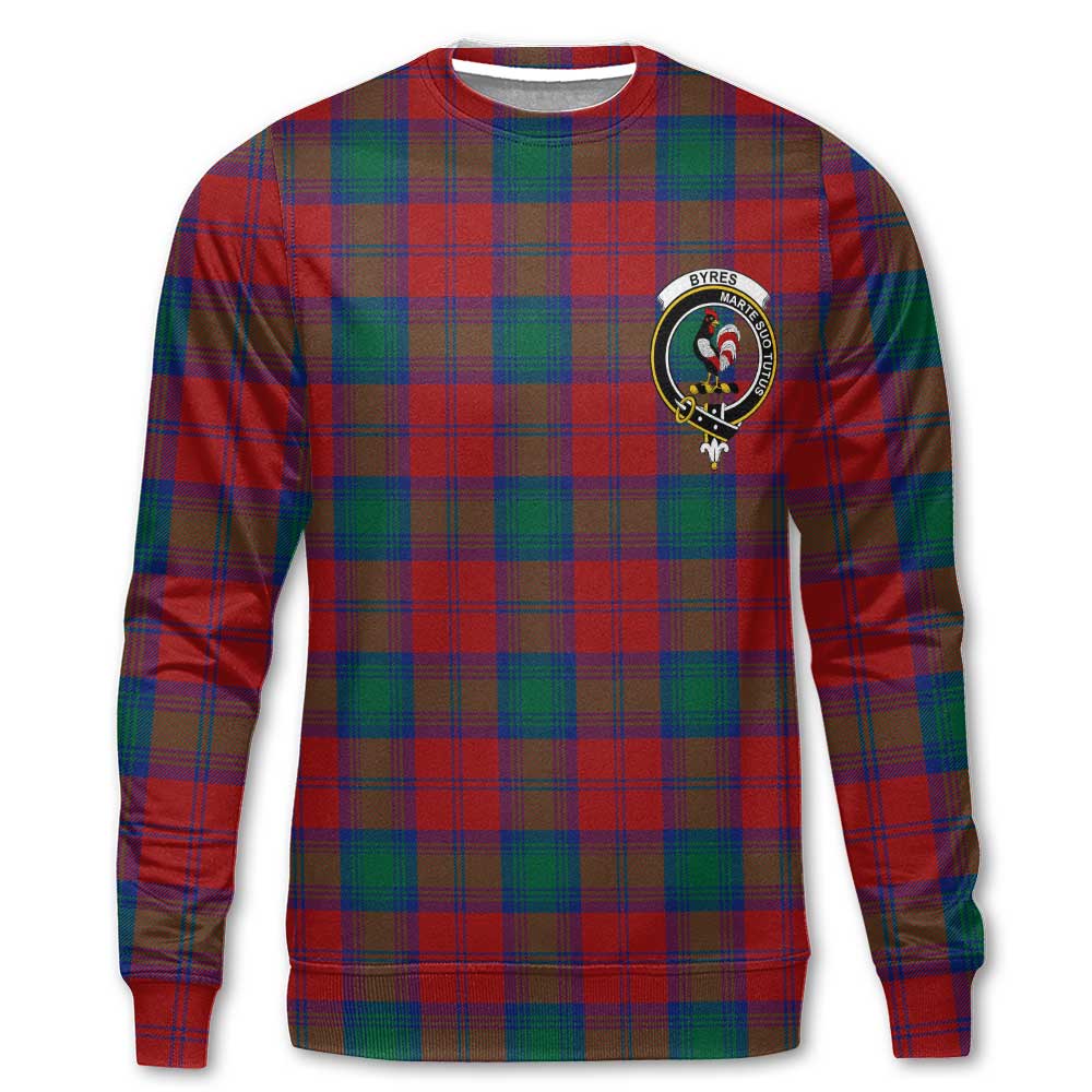 Clan Byres Tartan Men Sweatshirt Crest And Plaid Basic Style