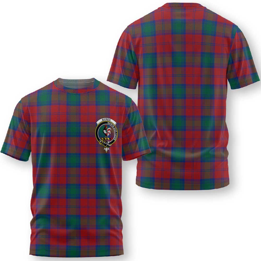 Clan Byres Tartan Men T Shirt Crest And Plaid Basic Style