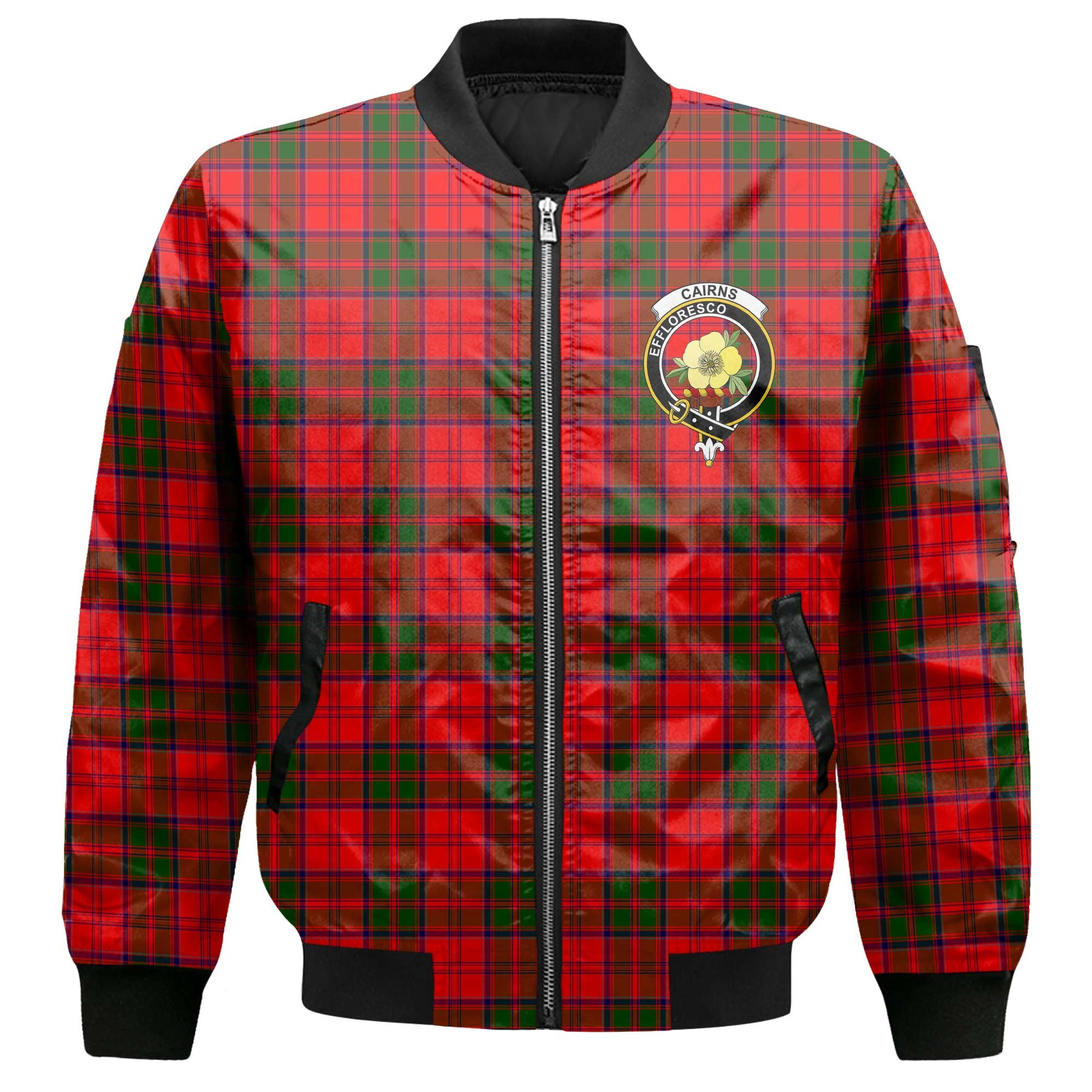 Clan Cairns Tartan Men Bomber Jacket Crest And Plaid Basic Style