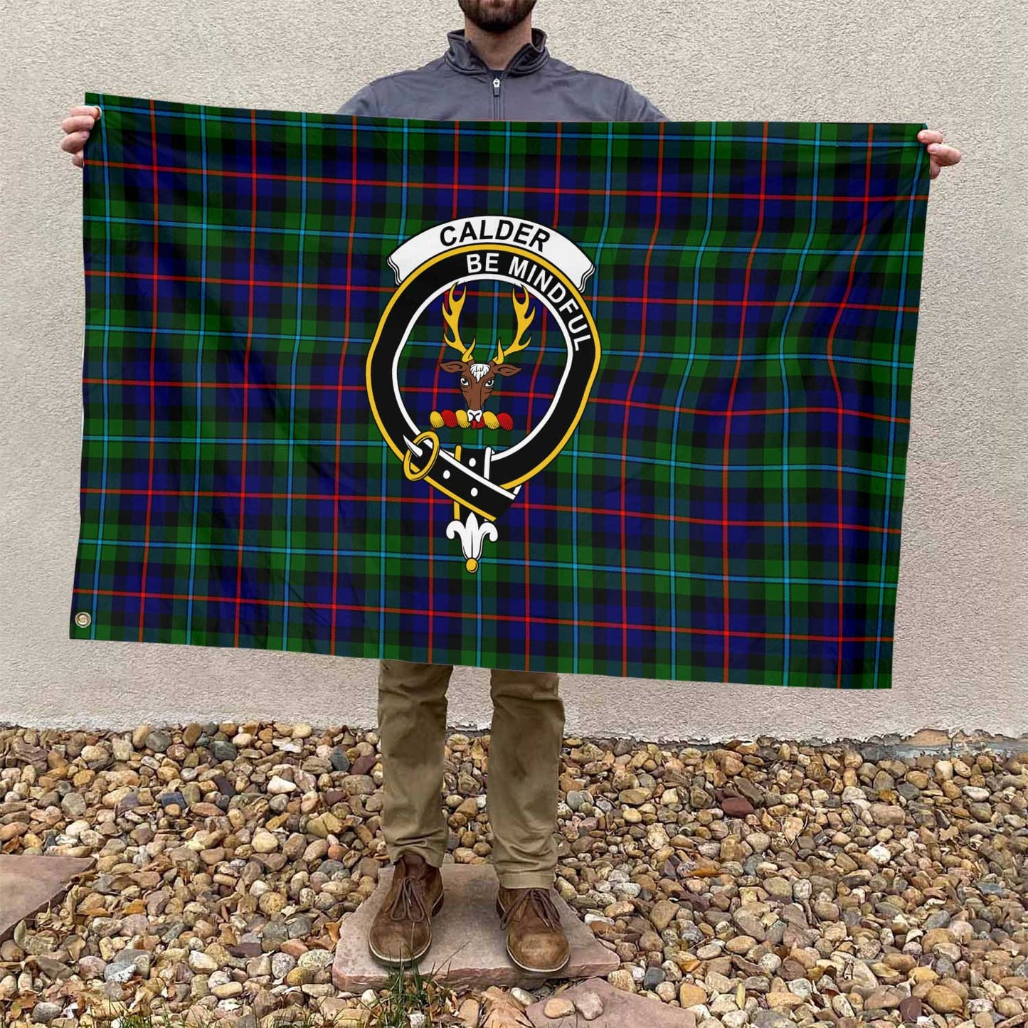 Clan Calder Tartan Flag 1 Crest And Plaid Basic Style Tartan House Flag Crest And Plaid Basic Style