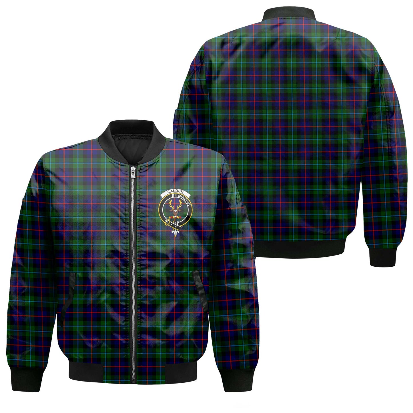 Clan Calder Tartan Men Bomber Jacket Crest And Plaid Basic Style