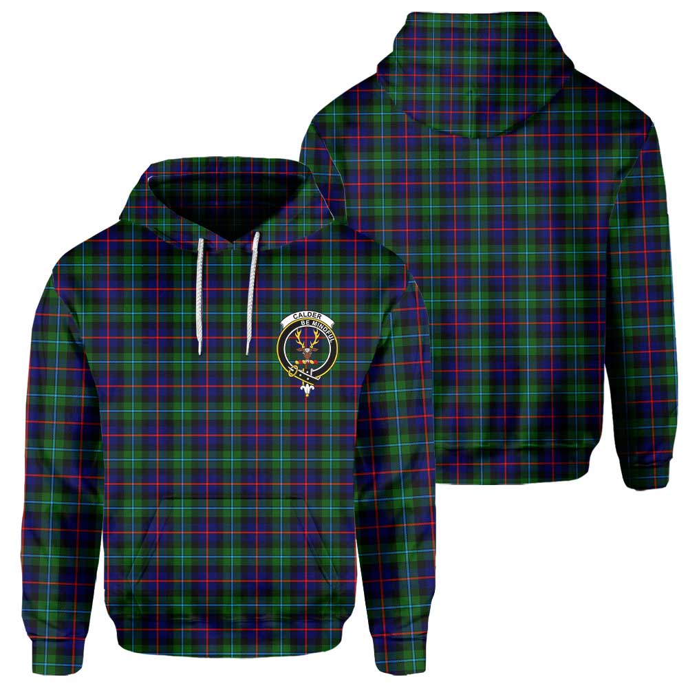 Clan Calder Tartan Men Hoodie Crest And Plaid Basic Style