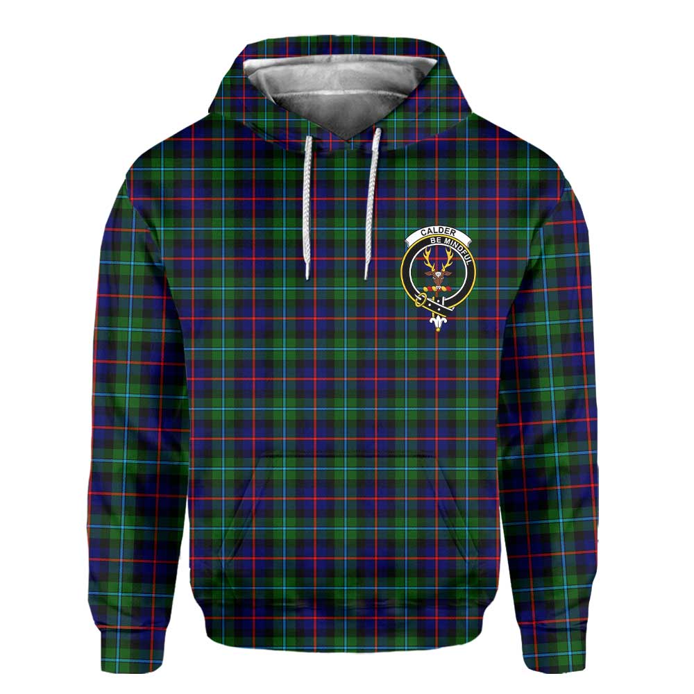 Clan Calder Tartan Men Hoodie Crest And Plaid Basic Style