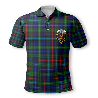 Clan Calder Tartan Men Polo Shirt Crest And Plaid Basic Style