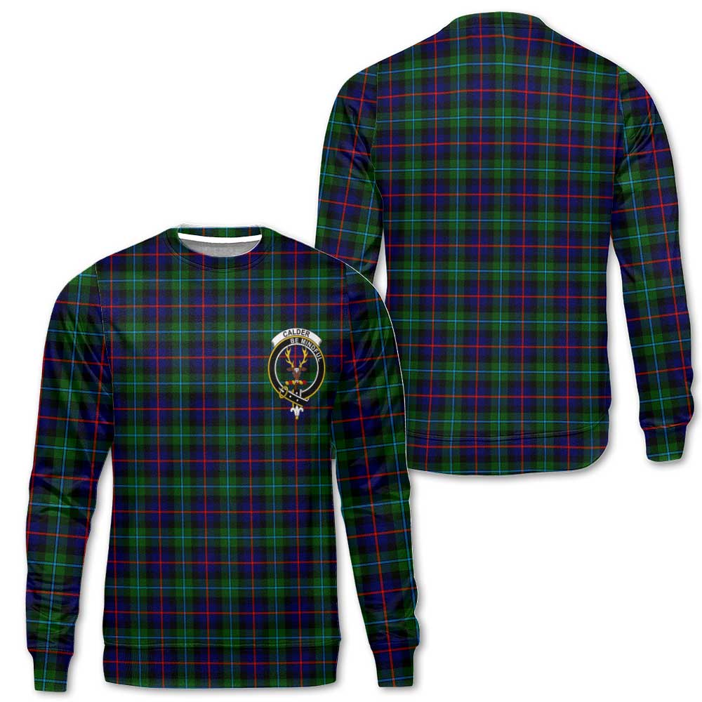 Clan Calder Tartan Men Sweatshirt Crest And Plaid Basic Style