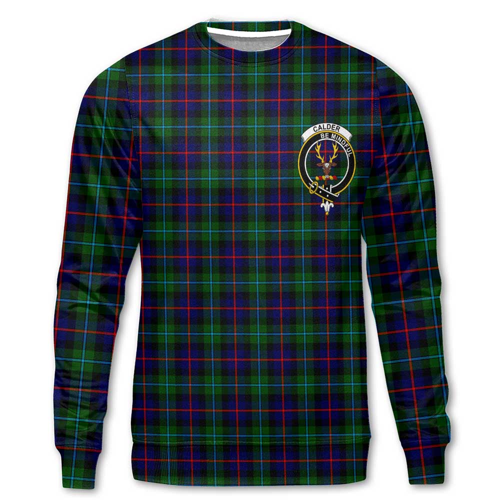 Clan Calder Tartan Men Sweatshirt Crest And Plaid Basic Style