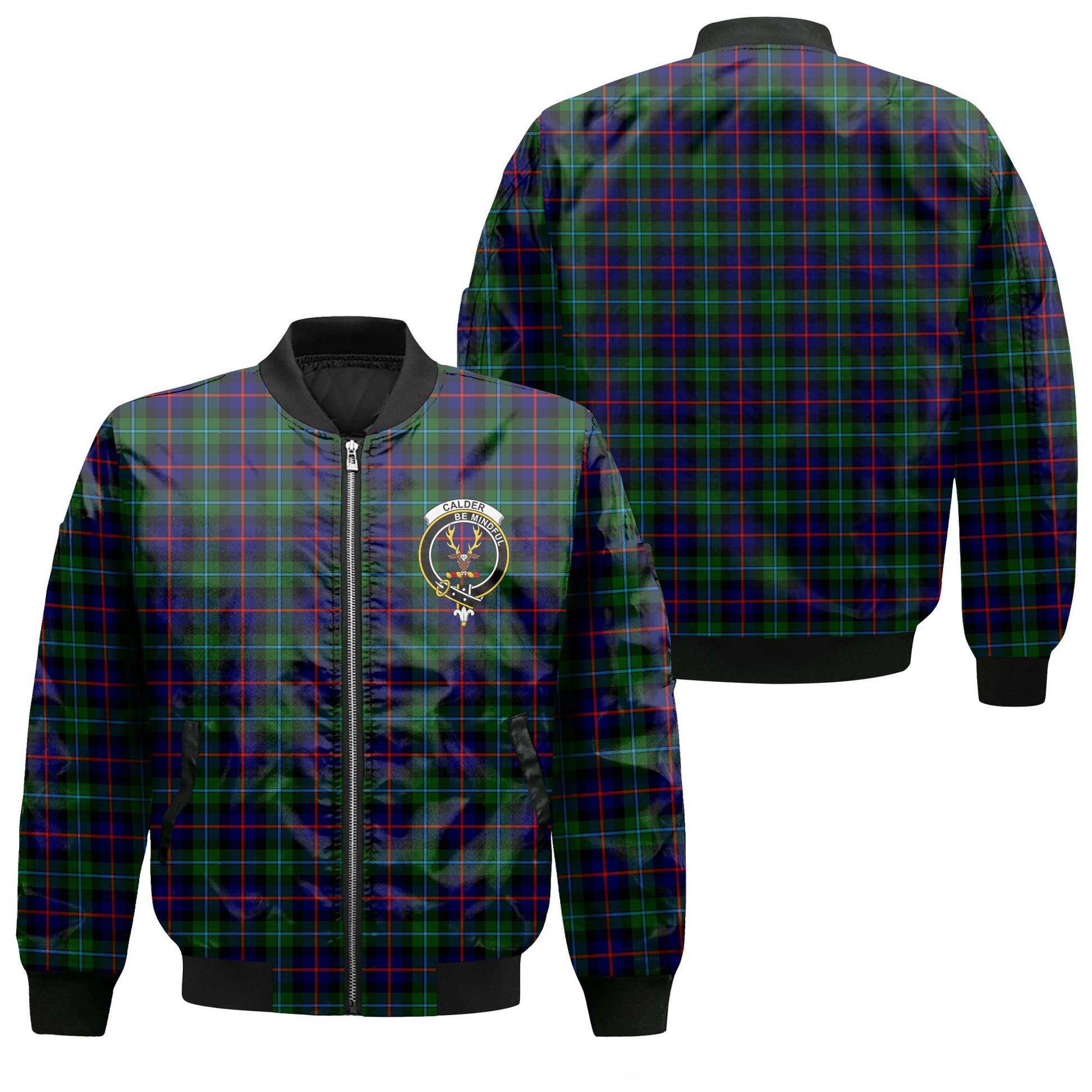 Clan Calder Tartan Women Bomber Jacket Crest And Plaid Basic Style