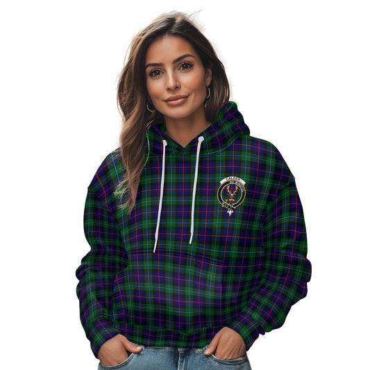 Clan Calder Tartan Women Hoodie Crest And Plaid Basic Style