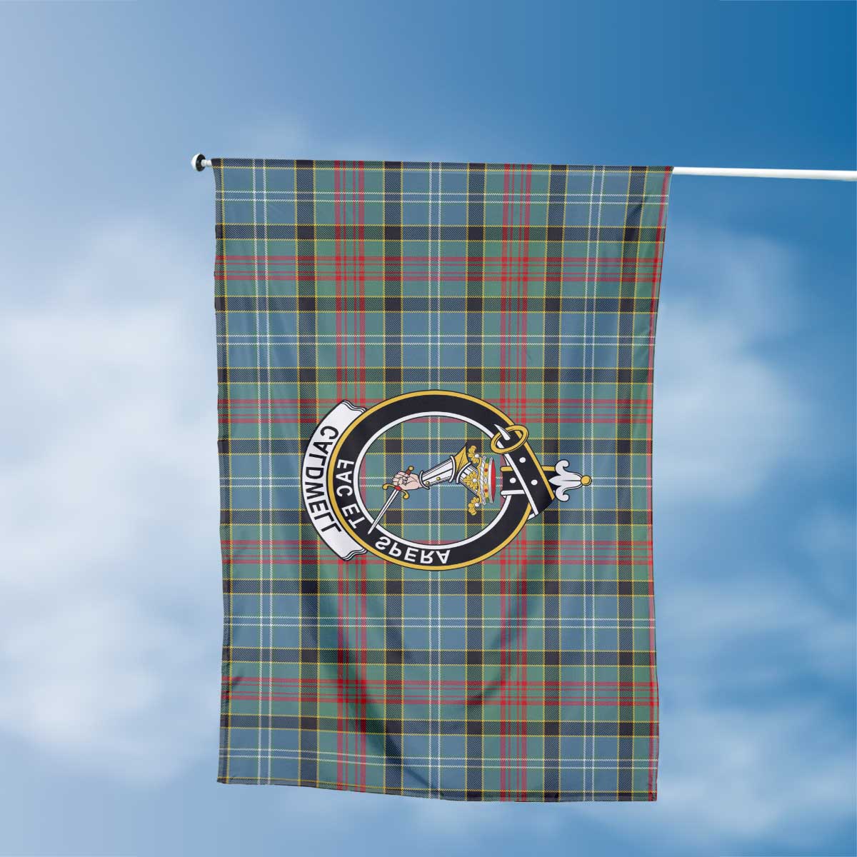 Clan Caldwell Tartan Flag Crest And Plaid Basic Style