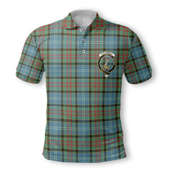 Clan Caldwell Tartan Golf Men Polo Shirt Crest And Plaid Basic Style