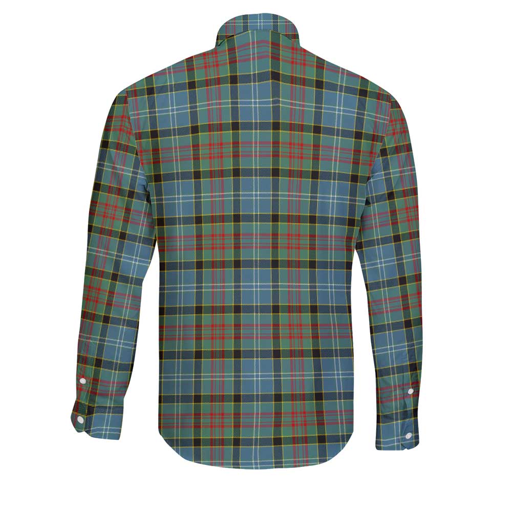 Clan Caldwell Tartan Long Sleeve Button Shirt Crest And Plaid Basic Style