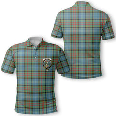 Clan Caldwell Tartan Men Polo Shirt Crest And Plaid Basic Style