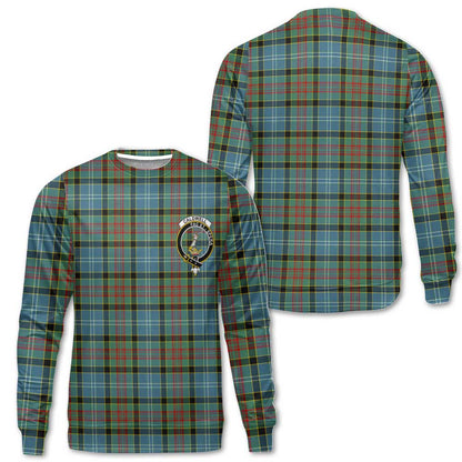 Clan Caldwell Tartan Men Sweatshirt Crest And Plaid Basic Style