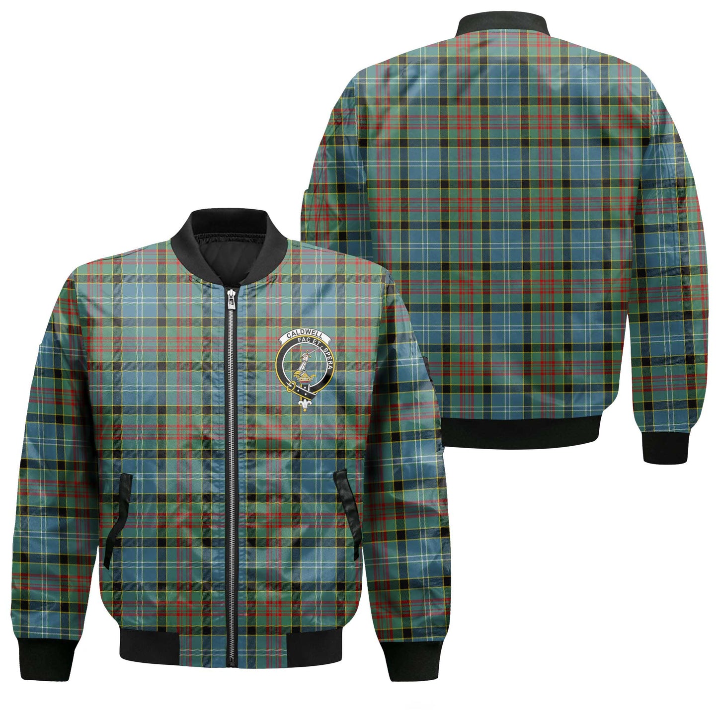 Clan Caldwell Tartan Women Bomber Jacket Crest And Plaid Basic Style