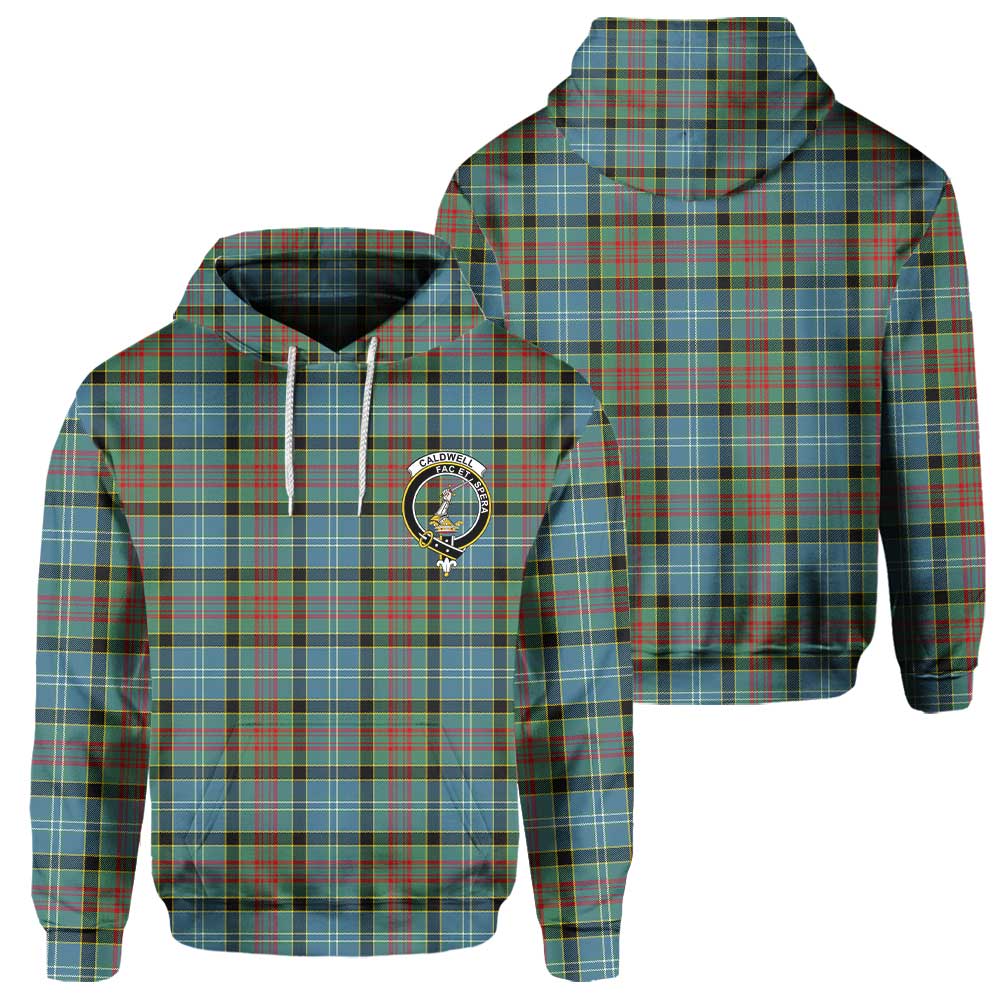 Clan Caldwell Tartan Women Hoodie Crest And Plaid Basic Style