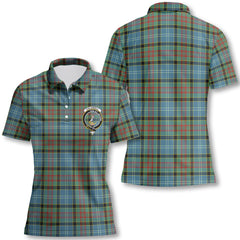 Clan Caldwell Tartan Women Polo Shirt Crest And Plaid Basic Style