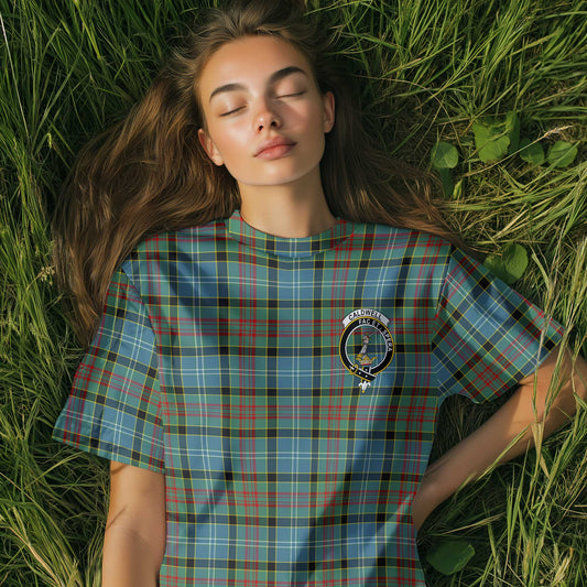 Clan Caldwell Tartan Women T Shirt Crest And Plaid Basic Style