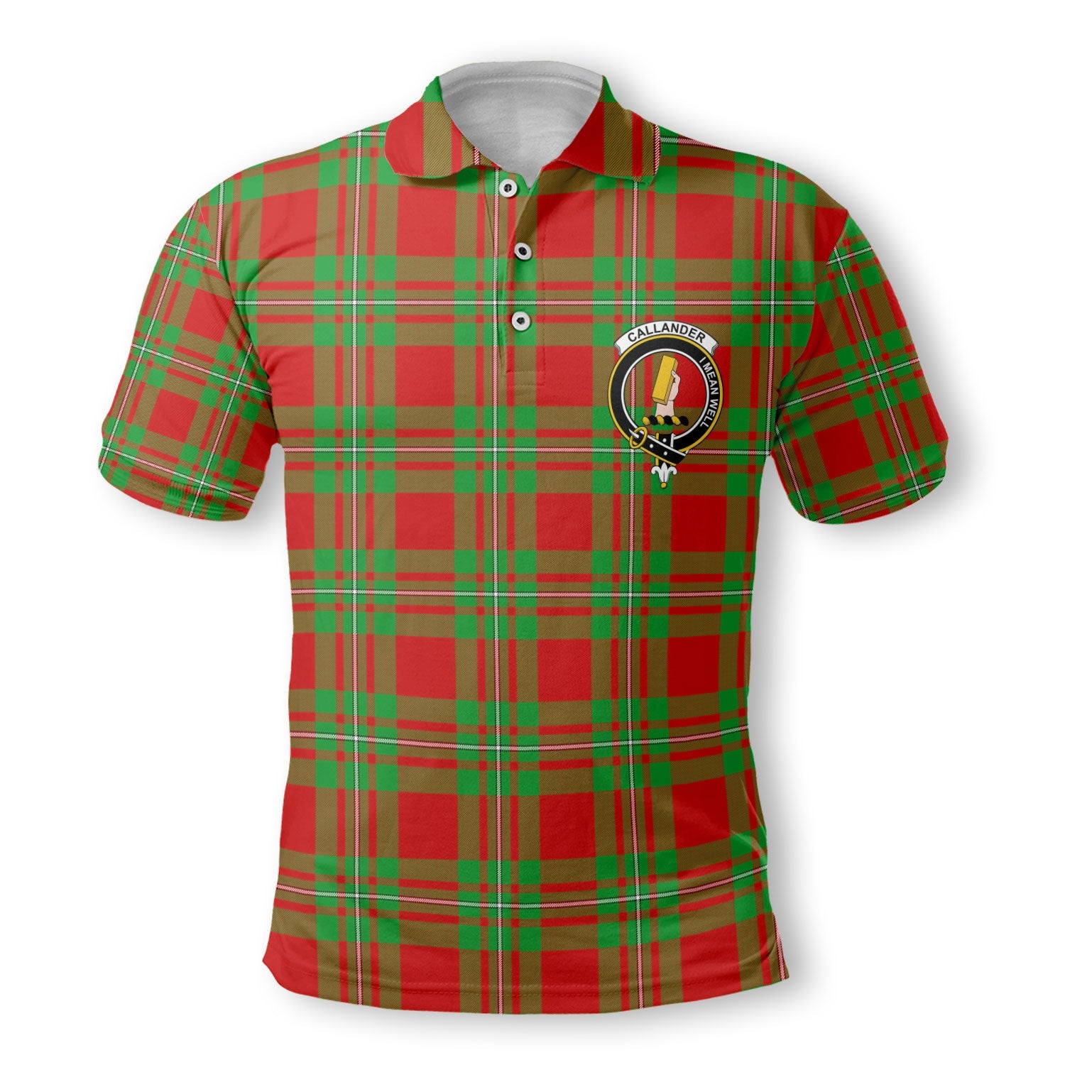 Clan Callander Tartan Golf Men Polo Shirt Crest And Plaid Basic Style
